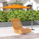 Ergonomisk gyngestol i teak med spissbeskyttelse for balkong
