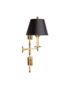 Visual Comfort Dorchester Double Backplate Swing Arm Antique Brass/Black