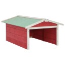 vidaXL Gressklipperhus rød og hvit 72x87x50 cm gran