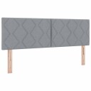  LED Hodegavl Diamant Blokk Design Lys Grå 144 cm Stoff
