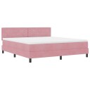  Box Spring Seng med Madrass & LED Rosa 180x200 cm Fløyel