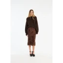 ROTATE Birger Christensen Flower Mesh Pencil Skirt - Brown - 42