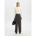 Selected FEMME   Topp slfLina Lano LS High Neck Top   Hvit