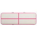 vidaXL Oppblåsbar gymnastikkmatte med pumpe 500x100x15 cm PVC rosa