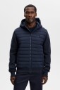 J. Lindeberg Thaden Knit Hood Hybrid Jacket   Navy   S