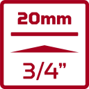 Gedore R73003210, Kraftpipe, Svart, 3/4", Metrisk/Imperisk, 20 Mm, 3/4"