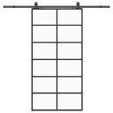 vidaXL Skyvedør med monteringssett svart 90x205 cm ESG-glass