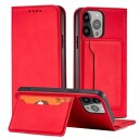 Hurtel Magnet Card Case for Samsung Galaxy S23+ Flip Cover Wallet Stand Red