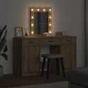  3 delt sminkebordsett med LED Artisan eik konstruert tre