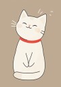 Happy White Cat Plakat Plakat / 70x100cm