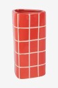 Present Time Vase Retro Tiles Rød