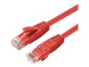 MicroConnect - Koblingskabel - RJ-45 (hann) til RJ-45 (hann) - 50 cm - 5 mm - UTP - CAT 6a - halogenfri, innendørs, formstøpt, rund, uten hindringer - rød