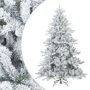 Moderne Kunstig Hengslet Juletre Snø Flocket Hvit 180 cm