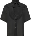 Stella Nova Chiffon Shirt With Tie Band   BLACK   34