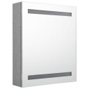 vidaXL LED-speilskap til bad betonggrå 50x14x60 cm