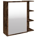 vidaXL Baderomsskap med speil røkt eik 62,5x20,5x64cm konstruert tre