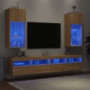 vidaXL TV-benker med LED-lys 2 stk sonoma eik 40,5x30x90 cm 8721012256323