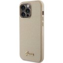 Guess Mobildeksel til iPhone 15 Pro 6,1" Glitter Glossy Skrift Gull
