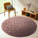 Runde tepper   Elsey Natural Cotton Shaggy brun/lilla Størrelse: Ø 200 cm