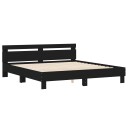 vidaXL Sengeramme med hodegavl svart 180x200 cm konstruert tre 8721012246171