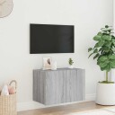 vidaXL Vegghengt TV-benk med LED grå sonoma 60x35x41 cm 8721012258969