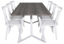 Venture Design Marina & Mariette spisegruppe Grå/hvit 6 st stoler & bord 180 x 90 cm