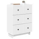 vidaXL Skuffeskap Hvit 66 x 34,5 x 90 cm Konstruert tre