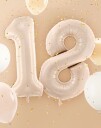 Tallet 8 Beige Stor Folieballong 72 cm