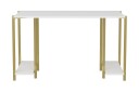 Malem Skrivebord 60x73,8x125,2 cm med oppbevaring   Gull/Hvit