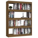 vidaXL Bokhylle/romdeler honningbrun 100x30x135,5 cm heltre furu