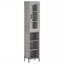 vidaXL Highboard grå sonoma 34,5x34x180 cm konstruert tre 8720845487973