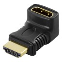 Deltaco HDMI-adapter 19-pin vinklet gullkontakt svart