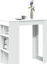  Barbord med stativer hvit 102x50x103,5 cm konstruert tre 8721158386434