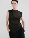 Mango Lace Trim Top Brown S