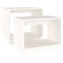 vidaXL Stablebare salongbord 2 stk hvit heltre furu