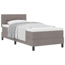  Box Spring Seng med Madrass Taupe 90x200 cm Stoff