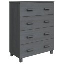 vidaXL Skjenk mørkegrå 79x40x103,5 cm heltre furu