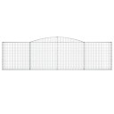 vidaXL Gabionkurv buet 400x30x100/120 cm galvanisert jern