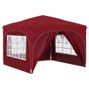  Pop up Festtelt 290 x 290 x 245 cm Burgunder
