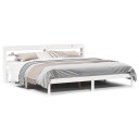  Sengeramme med madrass hvit 200x200 cm heltre furu 3306550