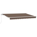  Uttrekkbar markise Gråbrun 500 × 300 cm Polyester og aluminium