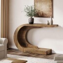 Konsollbord 110×35×75 cm / smalt avlastningsbord / C formet sidebord i tre – Brun