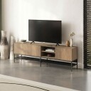 Kenvor TV benk 180 cm   Naturlig eik tre Svart