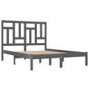 vidaXL Sengeramme grå heltre furu 200x200 cm