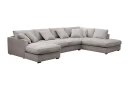 Rossita Lyx 5 seters venstrevendt U formet ekstra dyp sofa med divan og sjeselong i chenille   Grå/Brun