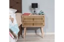 Vellavie Nattbord 60 cm med Oppbevaring 2 Skuffer Ramme - Brun