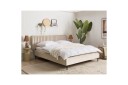 Dubbelsäng Beliani Brin med lamellram Beige Svart 140x200 cm Taupe 160x200  