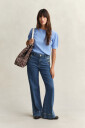 Gant Kortermet bomullsgenser HYDRANGEA BLUE XS