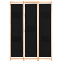 vidaXL Romdeler 3 paneler svart 120x170x4 cm stoff