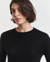 Gant Genser i ekstra fin merinoull med rund hals BLACK XS